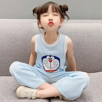 

summer baby girls clothes kids 2pcs clothing set Cute knitted Cartoon knitted 2 piece set cotton soft set