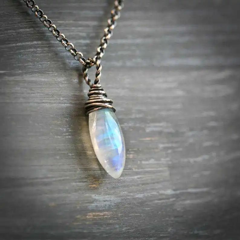 Collar Para Mujer De Plata Con Media Luna De Nácar - Plata 925