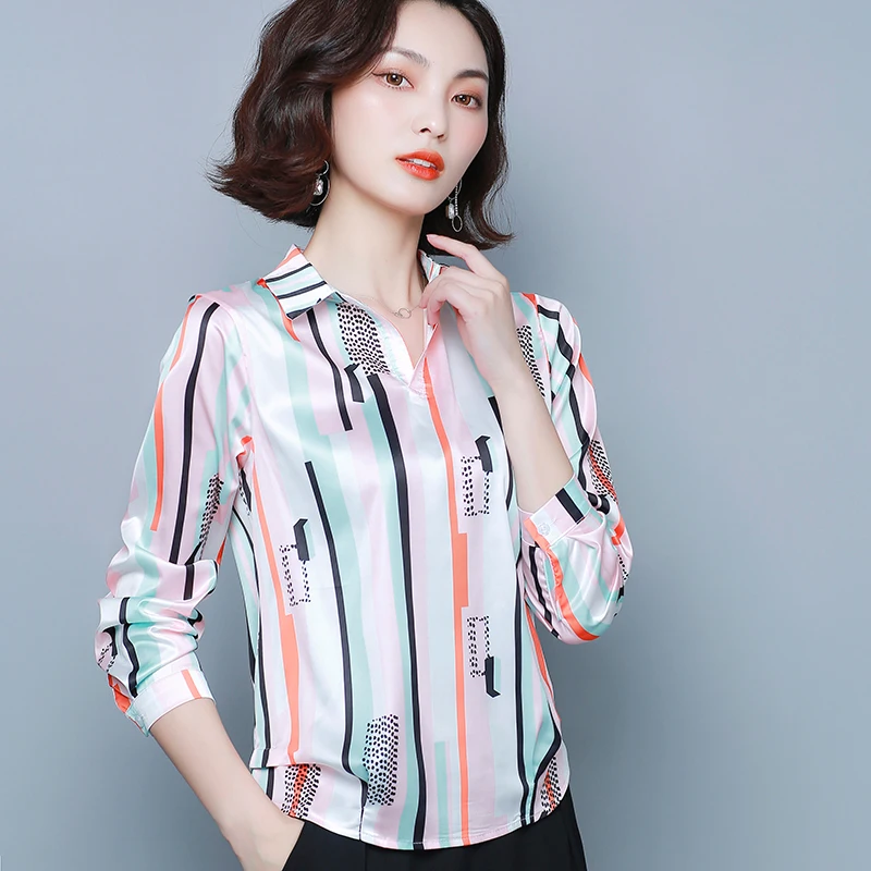 

Korean Fashion Silk Women Blouses Satin Womens Tops and Blouses Ladies Tops Plus Size 4XL Office Lady Blusas Femininas Elegante