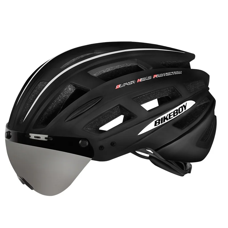 Black and White Bicycle helmet LED warning lamp light bike helmet airsof helmet Composites Half-covered Unisex bike helmet - Цвет: Black and White