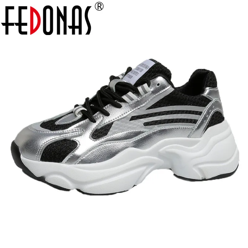 

FEDONAS Spring Autumn Women Flats Casual Breathable Sneakers Plus Size Cross-tied Shoes Woman High Heels Fashion Platforms Shoes