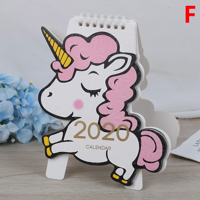 F Милый Единорог кошка животные мини настольный календарь вишневый цвет календарь ежедневный планировщик расписаний,07~,12 - Цвет: F