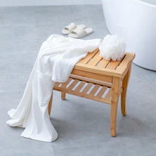 Tabouret de salle de bain en bambou antidérapant à deux couches, banc de bain et de douche pour femmes enceintes, siège de sécurité, tabouret de douche de Style japonais