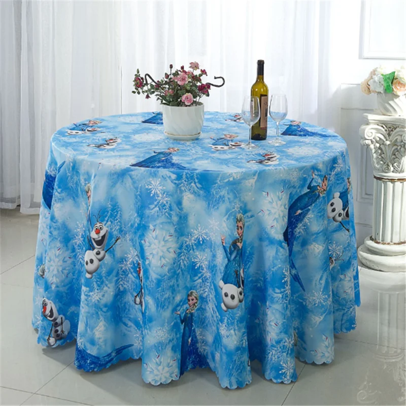 Disney Cartoon Table Cloth Mickey Minnie Mouse Frozen Printing Round Table Cover Kids Children Party Birthday Table Decoration