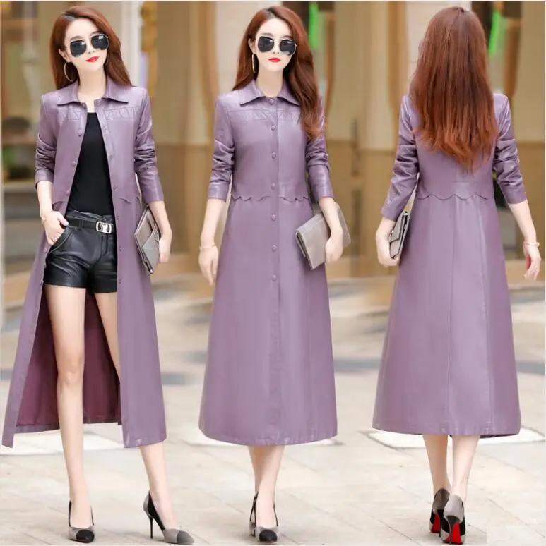 New Plus Size 3XL 4XL X-Long Women's Leather Jacket Autumn Leather Jacket Women Leather Coat Outerwear Female Jacket