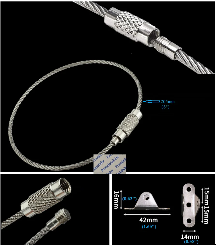 10Pcs Stainless Steel Wire Bracket Anti-Tip Furniture Anchor Straps Falling Prevention Kids Baby Protection