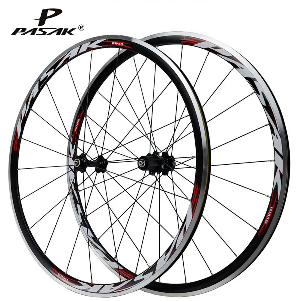Pasak Road Bike Wheel 700C Wheelset 20h 24h Sealed Bearing Hub Ultralight Aluminium Alloy Double-deck Rim Clincher Bicycle Wheel