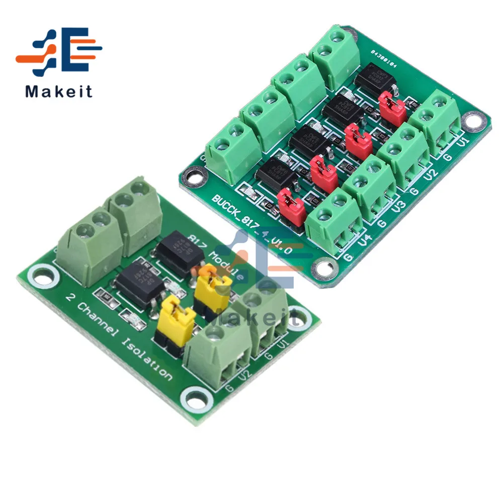 

3.6-30V PC817 2/4 Channel Optocoupler Isolation Board Voltage Converter Adapter Module Driver Photoelectric Isolated Module