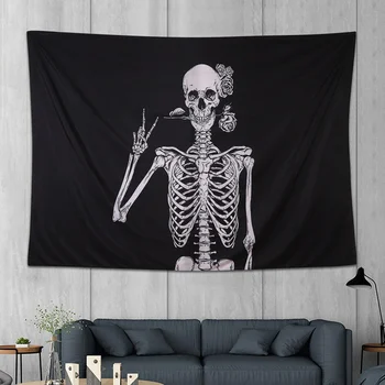 

Background Wall Ornaments Polyester Tapestry For Halloween Human Skeleton Pattern Tapestry Household Room Decoration