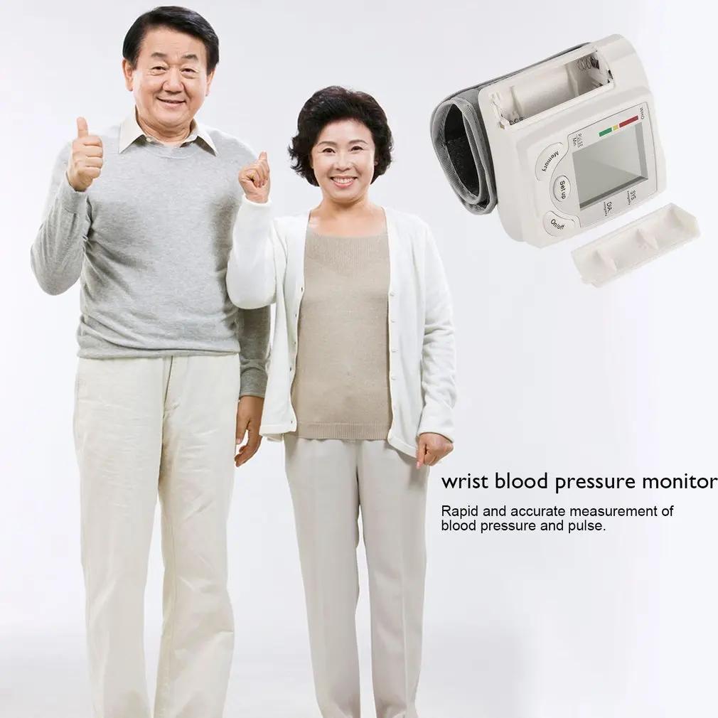 Sphygmomanometer Automatic Digital LCD Display Wrist Monitor Heart Beat Rate Pulse Meter Measure Blood Pressure Monitor Blood Pressure Meter
