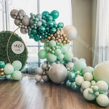 

Macaron Green Chrome Metallic Global Balloons Garland Arch Kit Wedding Bridal Kids Baby Shower Birthday Party Decoration Ballons