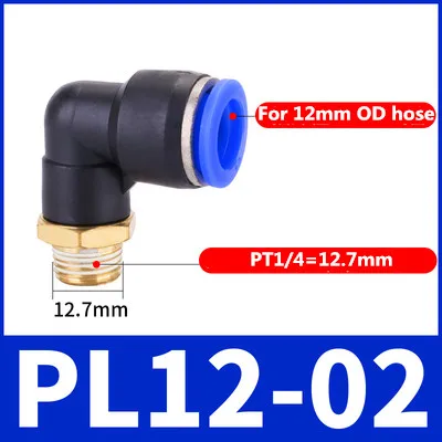 PL локоть БЫСТРОРАЗЪЕМНАЯ муфта для шланговых компрессоров, аксессуары для пневматических фитингов, Соединительная труба 1/4 3/8 1/2 с наружной резьбой, газовое соединение - Цвет: 12-02