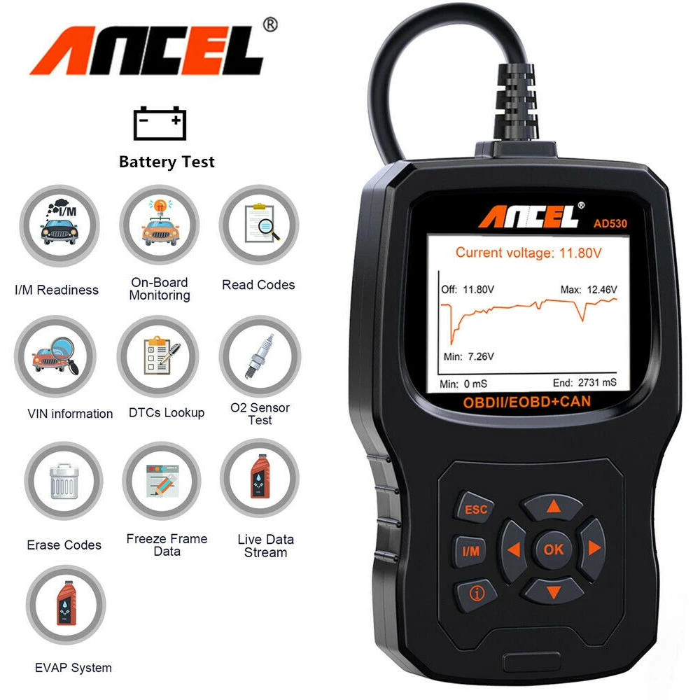 Диагностический прибор Ancel AD530 OBD2 ODB инструмент для диагностики автомобильного
