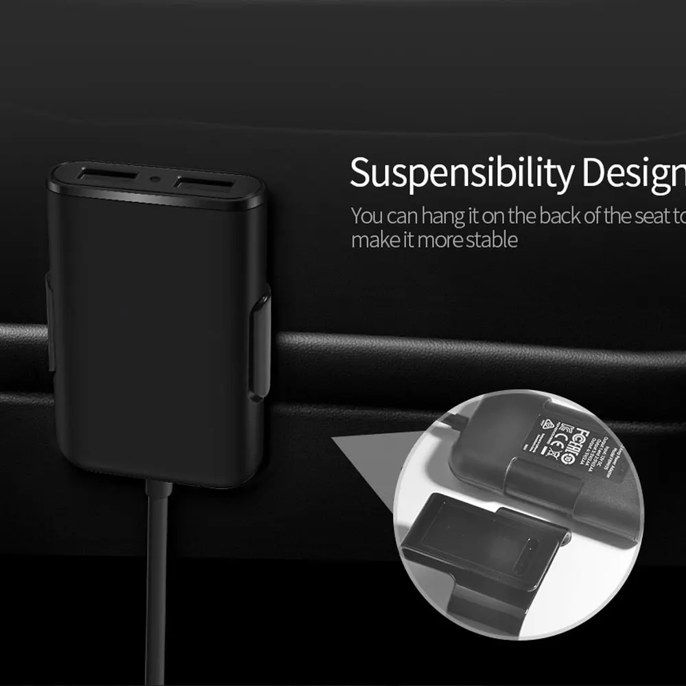 DSYCAR QC 3,0 универсальное 4 USB Автомобильное зарядное устройство мини зарядное устройство Быстрая зарядка с светодиодный дисплей для всех устройств IOS Android телефоны планшеты