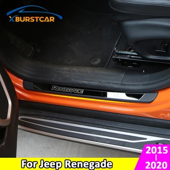 

Car Door Sill Scuff Plate For Jeep Renegade 2015-2020 Protector Entry Guard Cover External Car Door Threshold Decoration Trim
