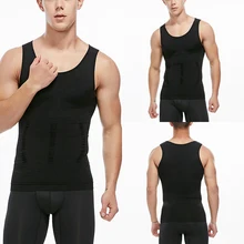 Seamless Men's Vest Shader Body Seamless Men's Vest To Tighten The Belly Shaping Top U-shaped Corset Vest