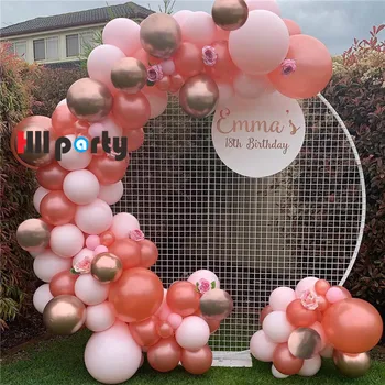 

134Pcs Birthday Party Balloons Garland Arch Decoration Rose Gold Pink Ballon For Wedding Anniversary PartyDecor Supplies Baby