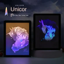 7 Sheets 3D Picture Frame Shadow Box Led Lamp Landscape Painting Living Room Decoration Luxury Giveaways Diy Art Crafts Display