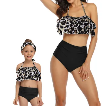 

Swimsuit Family Matching Bikini Mom & Daughter Matching Swim Outfit Kid Swimwear Mother 2020 Summer Two Piece Bathing Suit