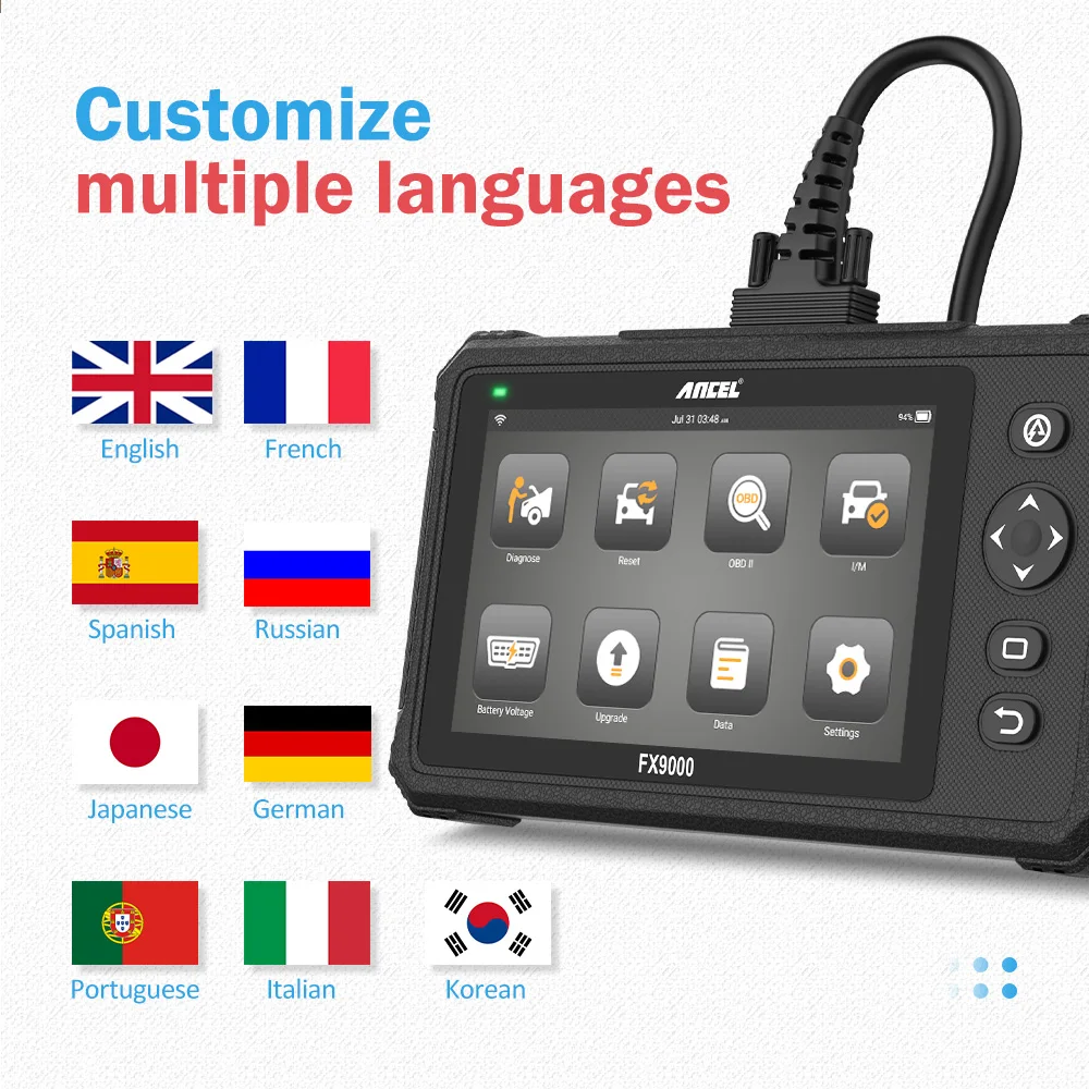 Диагностический сканер Ancel FX9000 Obd2 профессиональный для диагностики автомобиля с