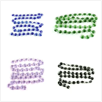 

20M All Colors Colorful 14mm Octagon Beads Strand Garlands Curtain With Rings For Wedding And Lighting