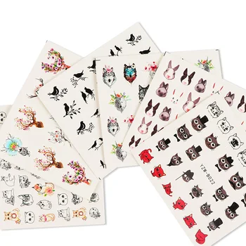 

50pcs Animal Stickers For Nails Art Decorations Nail Decals Mixed Butterfly Flower Designs Water Transfer Nail Stickers Sliders