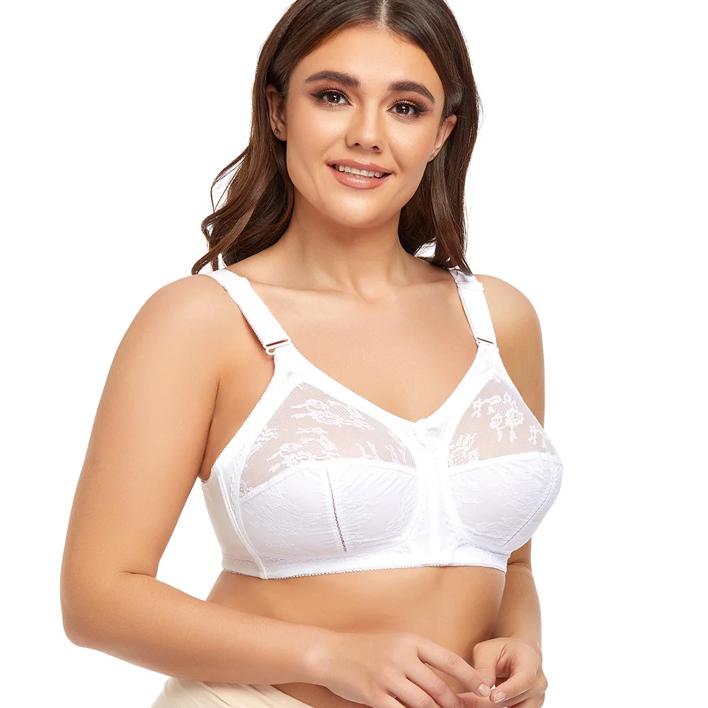 Women Bra Unlined White Plus Size Lace Bra Full Coverage Ultra Thin  Wireless Adjusted-straps Big Minimizer Bras D E F G H I - AliExpress