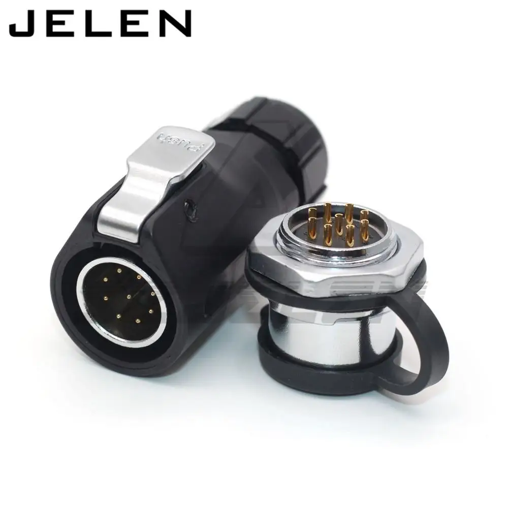 

XHE20, 9pin Power Cable Connector Male Plug Female Socket IP65 Industrial Connector Waterproof Outdoor Plastic