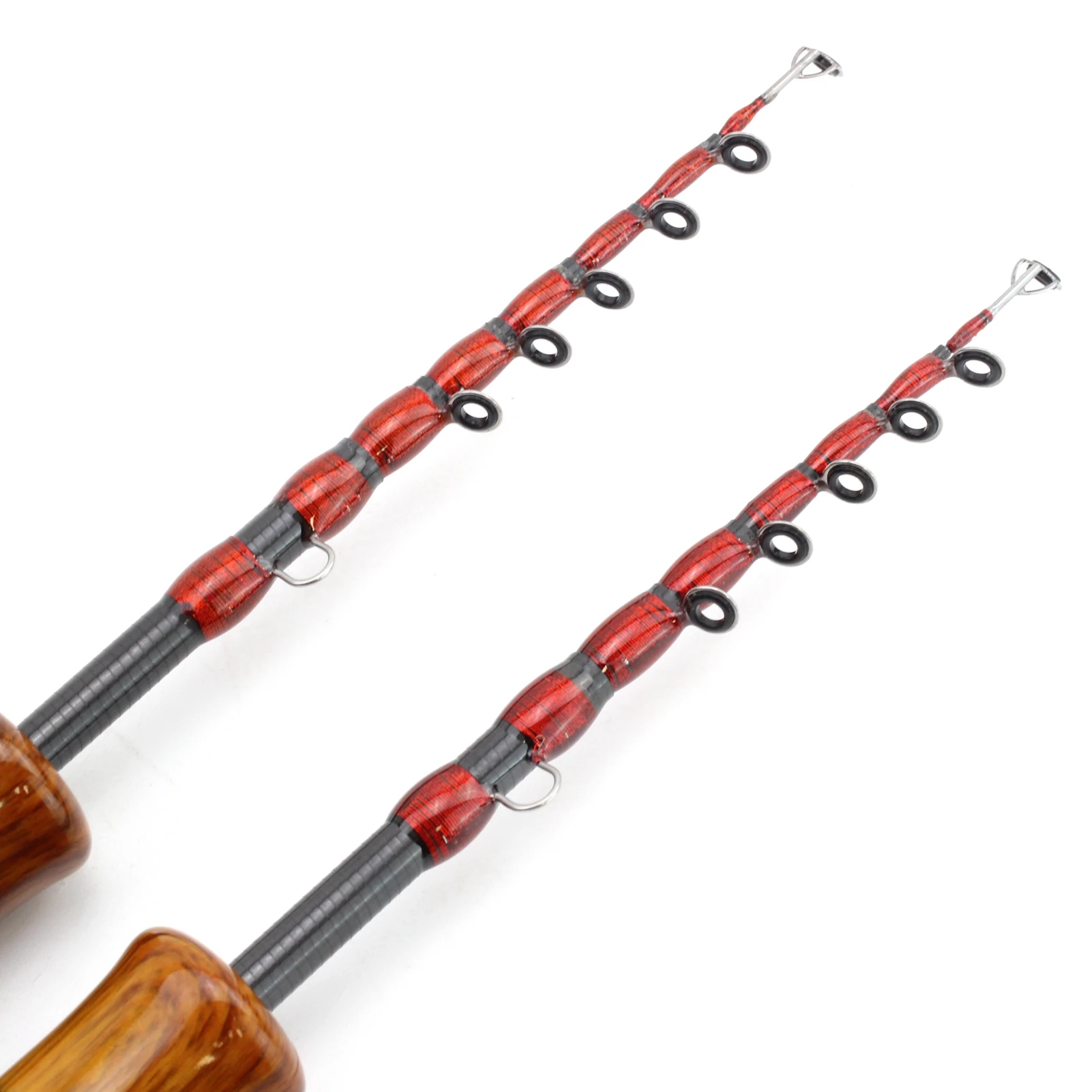 1.8m-3.6m Multifunction Portable fishing rod Carbon wooden handle Spinning  Rod carp for Fresh Salt Water fishing fish pole