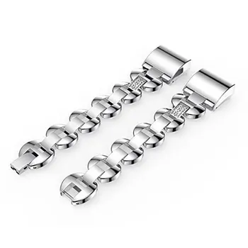 

Large Ring Diamond Metal Strap Replacement Metal Bracelet Adjustable Ring Silver Rose Gold Inlay Rhinestone Strap