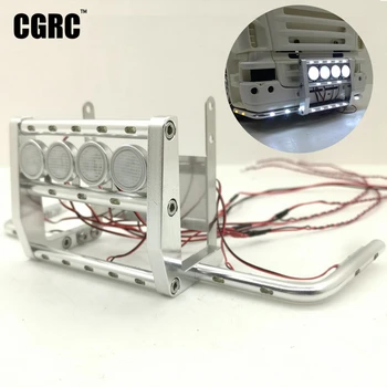 

CNC Aluminum Alloy Front Bumper With LED Light For 1/14 Tamiya RC Truck Scania R620 56323 R730