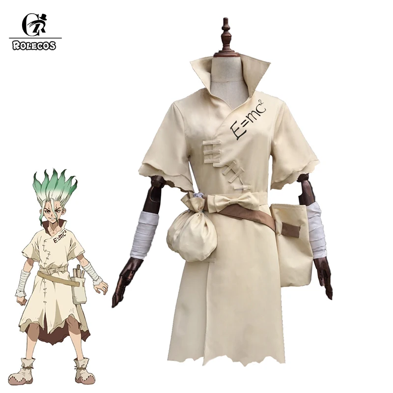 Rolecos аниме Dr. Stone Косплей Костюм Senku Ishigami Senkuu Хэллоуин наряд для мужчин