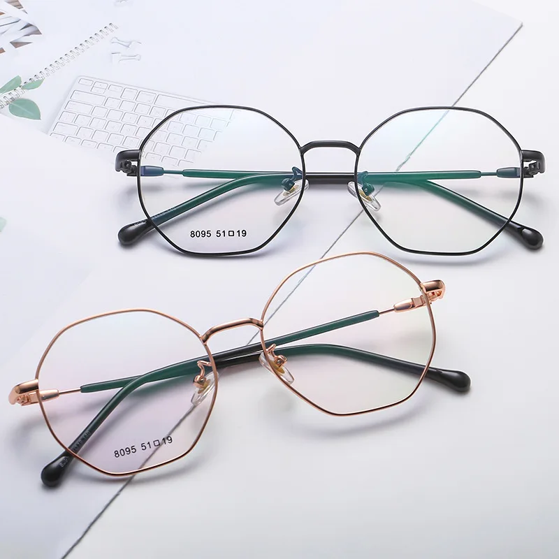 

Transparent Metal Spectacles Men Classic Polygon Glasses Frame Women Clear Lens Myopia Optical Eyeglasses Ladies Gold Silver
