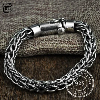 

Men Vintage S925 Width Thai Silver Chain Charms Bracelets & Bangles 100% 925 Sterling Silver Jewelry Buddha Bracelets for Women