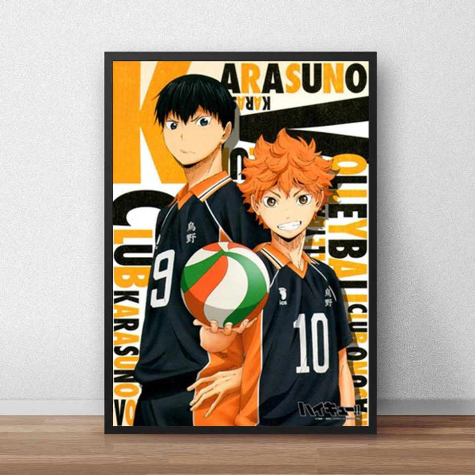 Haikyuu anime personagens completos impressão em tela pintura