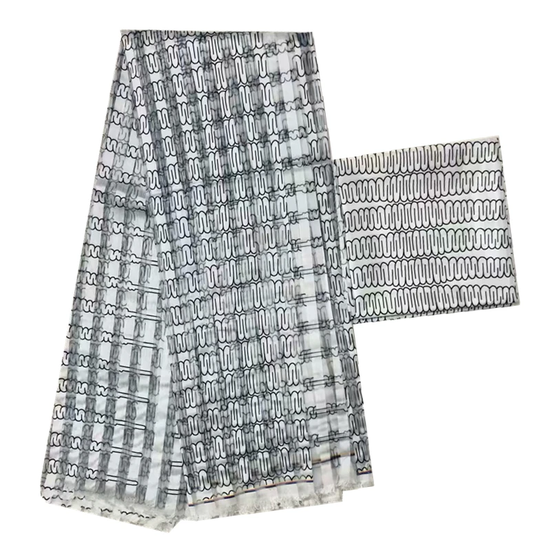 Новая африканская Ткань шелковая органза с шифоновой блузкой цифровой принт, атлас шелковая ткань для платья африканская восковая ткань стиль