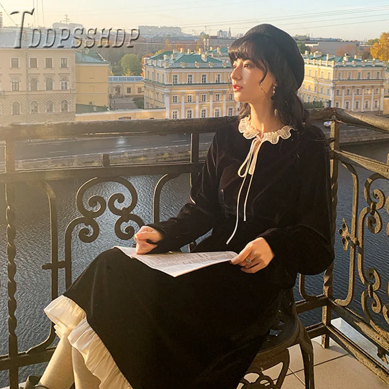 Новое бархатное женское платье дворцовый ретро-стиль женские платья