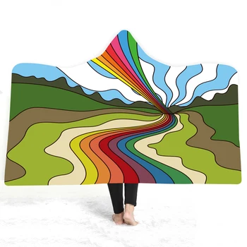 

Office Blanket White Dream Seven Color Splashes Hooded blanket 3D Print Girls Diamond embroidery Fashion Plush Soft Plush