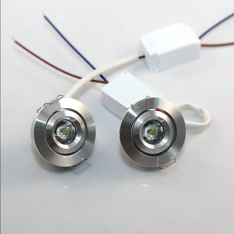 Завод Dimmable светодиодный мини-точечный встраиваемый потолочный светильник 3 Вт серебряные для шкафа лампы включить драйвер AC110V-240V/DC12V