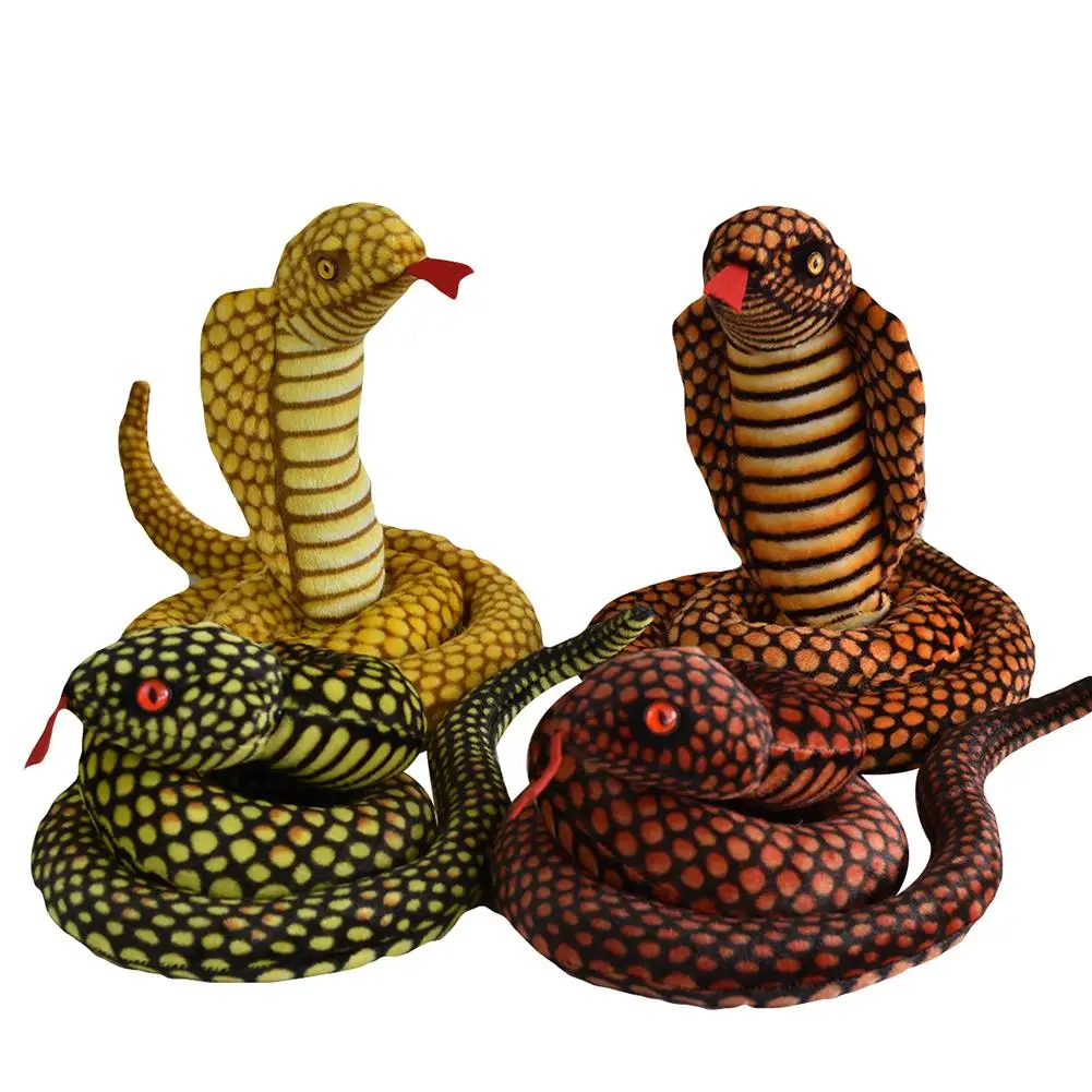 

1Pc Simulation Cobra Python Plush Spoof Toy Kids Snake Doll Gift Home Decoration Fun Shocker Novelty Gadgets Funny Toys
