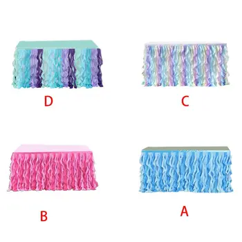 

Tulle Curly Willow Table Skirt Ruffle Tutu Table Clothing Wedding Party Decor