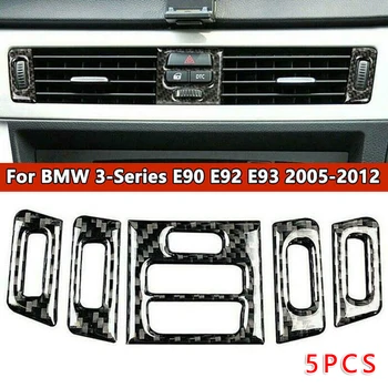 

5pcs Carbon Fiber Air Vent Outlet Cover Trim For BMW 3 Series E90 E92 E93 05-12