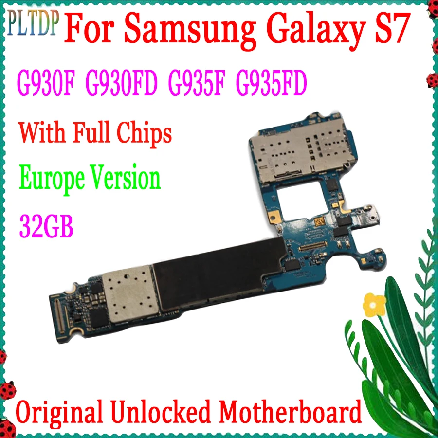 100% Оригинальный разблокированный для Samsung Galaxy S7 Edge G935F/G935FD материнская плата 32 Гб