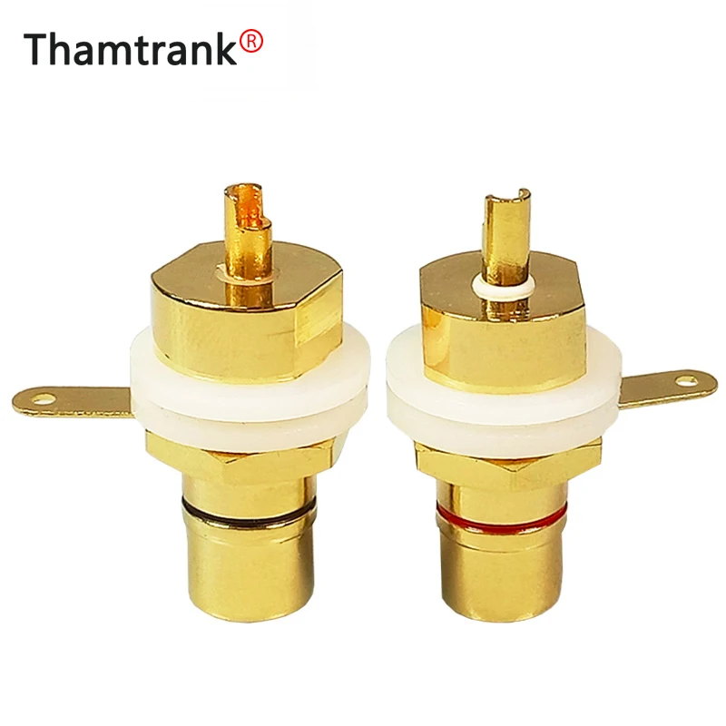 100pcs Gold Plated RCA Female Jack Panel Mount Chassis Socket adapter 