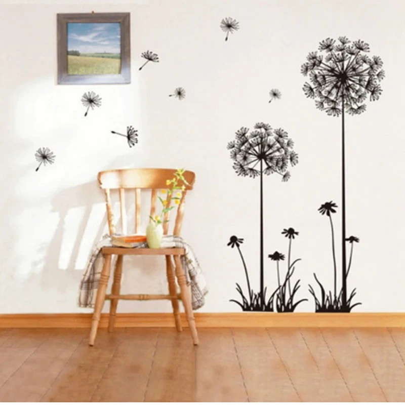 Beautiful Dandelion Wall Stickers Living Room Bedroom Dream Of Flying Wall Sticker Home Decor Sticker On The Wall Decals