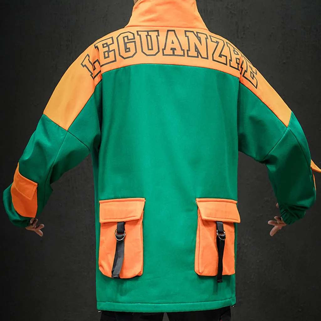 Men's Autumn Casual Fashion Pure Color Pullover Hoodie Pocket Sport Coat
