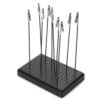 

Black Model Tool 9X14 Holes Painting Stand Base with 10pcs Metal Alligator Clip Stick Set for Spraying Model Building Tool