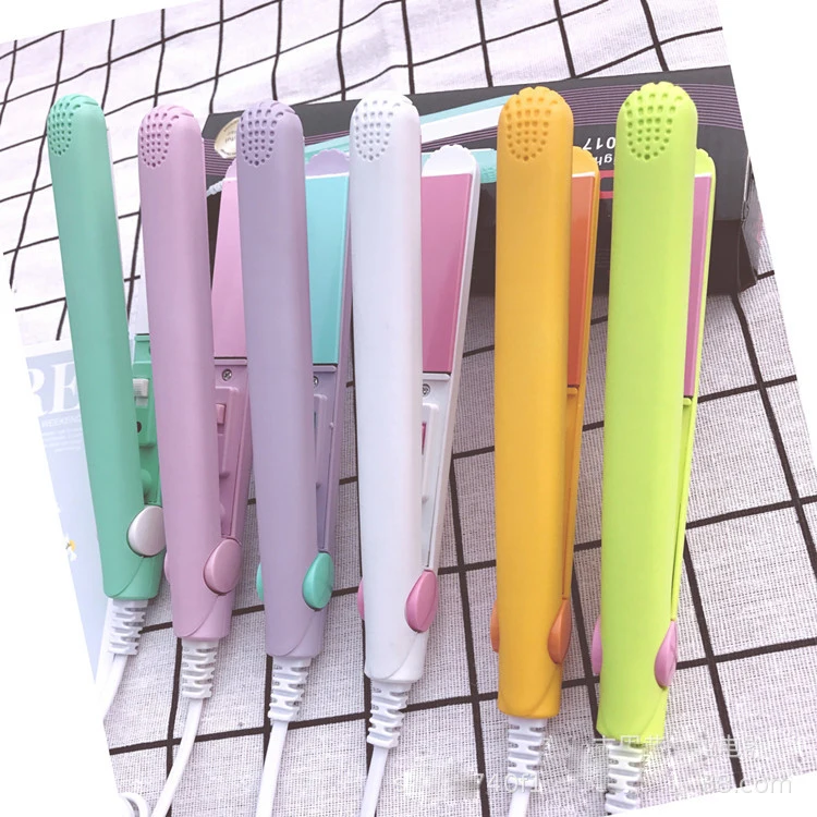 High Quality Mini Hair straightener Iron Pink Ceramic Straightening Curling Corrugated Styling Tools Curler | Красота и здоровье