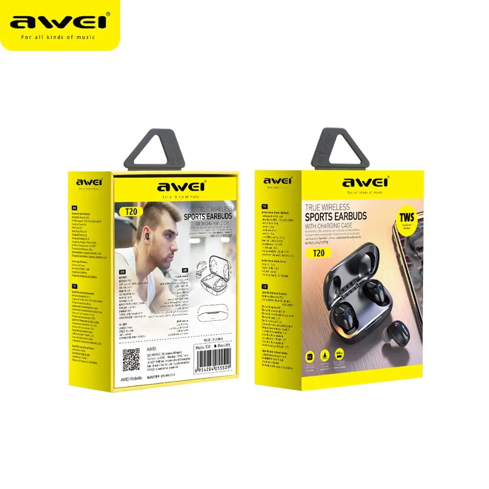 AWEI Budget TWS In Ohr Mini Ohrhörer Gaming Bluetooth 5,0 Qualität Sound Hifi Kopfhörer Mit Mic Touch Contorl Wireless Headset