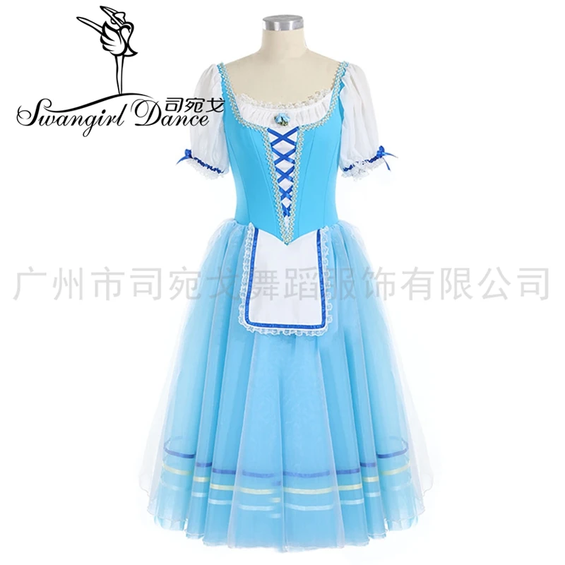 Giselle UBC Competition Giselle Variation Women Professional Ballet Tutu Dress Girls Blue ballet long dress BT3030D